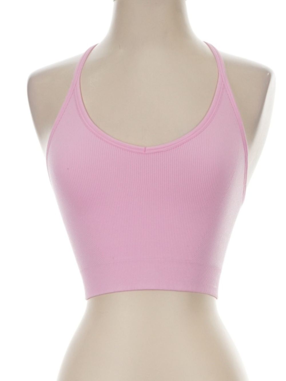 Spiritual Gangster Light Pink Seamless T-Back Tank